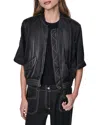 Dkny 3/4 Roll Tab Jacket In Black