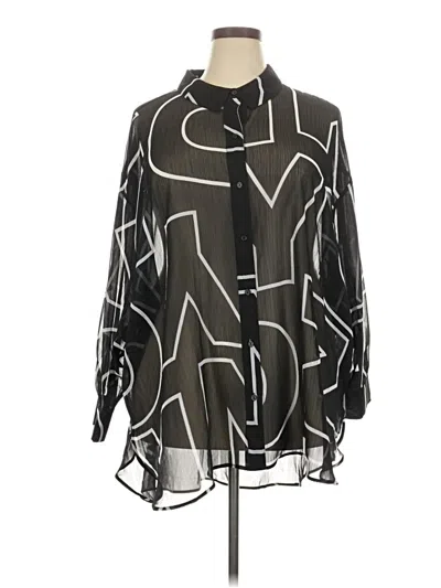 Pre-owned Dkny 3/4 Sleeve Blouse In Black