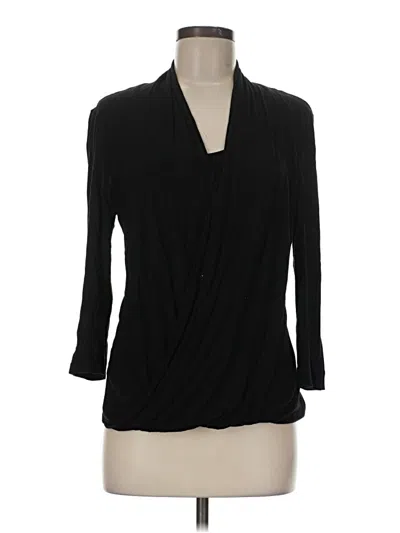 Pre-owned Dkny 3/4 Sleeve Blouse In Black