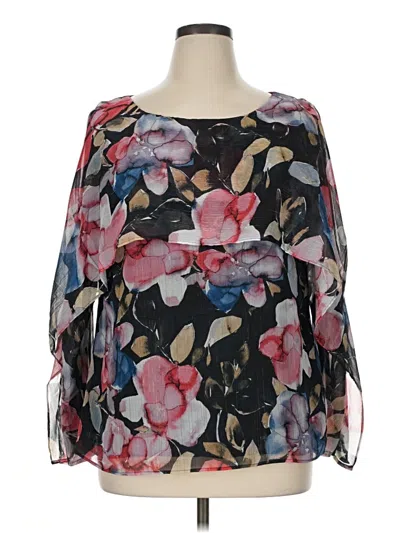Pre-owned Dkny 3/4 Sleeve Blouse In Black