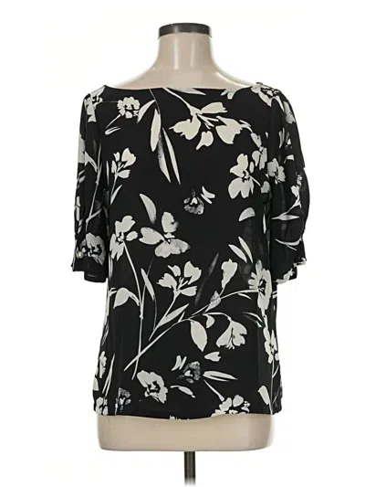 Pre-owned Dkny 3/4 Sleeve Blouse In Black