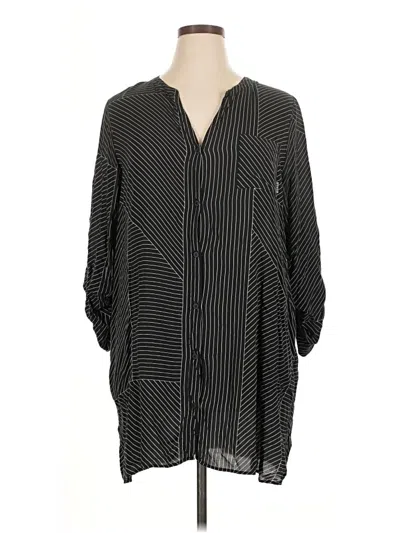 Pre-owned Dkny 3/4 Sleeve Blouse In Black