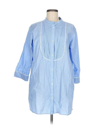 Pre-owned Dkny 3/4 Sleeve Blouse In Blue