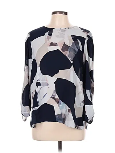 Pre-owned Dkny 3/4 Sleeve Blouse In Blue