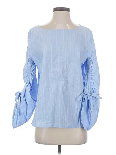 Pre-owned Dkny 3/4 Sleeve Blouse In Blue