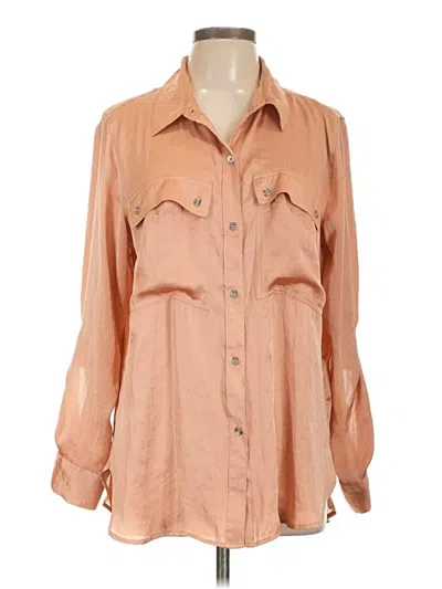 Pre-owned Dkny 3/4 Sleeve Blouse In Brown