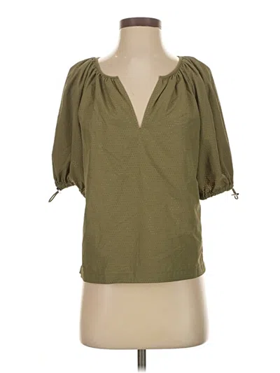 Pre-owned Dkny 3/4 Sleeve Blouse In Green