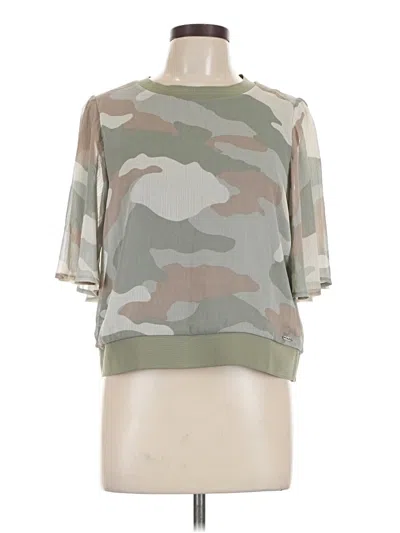 Pre-owned Dkny 3/4 Sleeve Blouse In Green