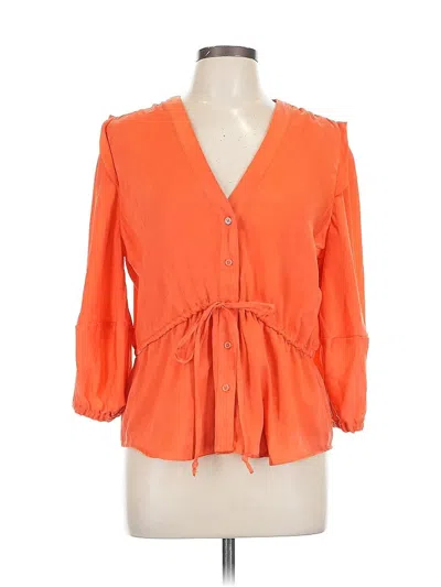 Pre-owned Dkny 3/4 Sleeve Blouse In Orange