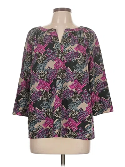 Pre-owned Dkny 3/4 Sleeve Blouse In Purple
