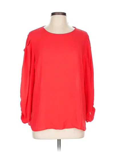Pre-owned Dkny 3/4 Sleeve Blouse In Red