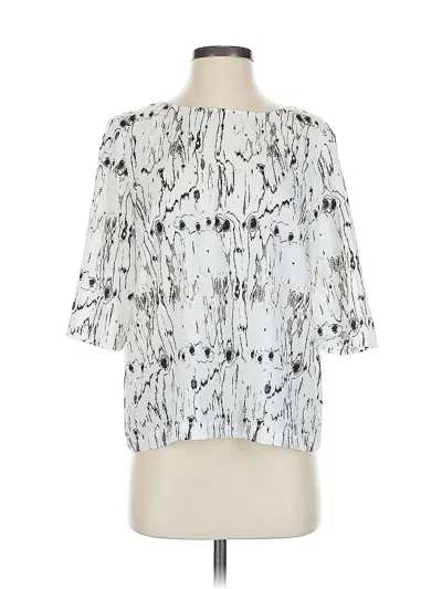 Pre-owned Dkny 3/4 Sleeve Blouse In Silver