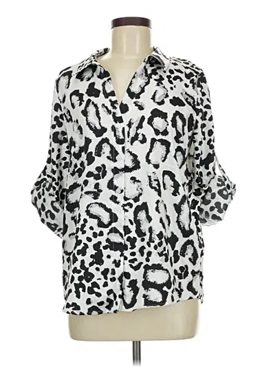 Pre-owned Dkny 3/4 Sleeve Blouse In Silver