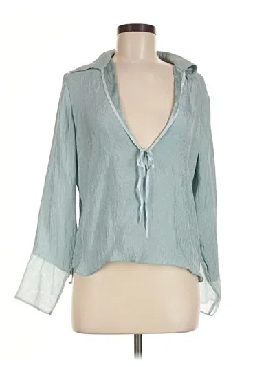 Pre-owned Dkny 3/4 Sleeve Blouse In Teal
