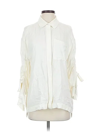 Pre-owned Dkny 3/4 Sleeve Blouse In White