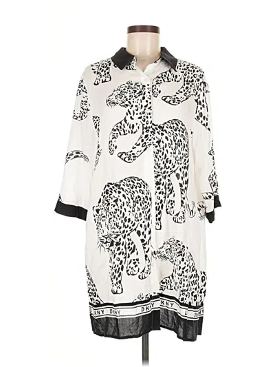 Pre-owned Dkny 3/4 Sleeve Blouse In White