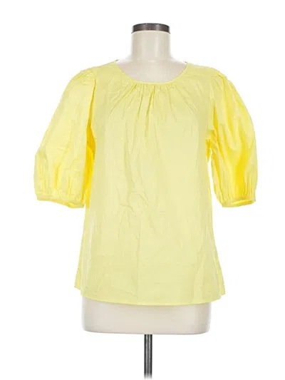 Pre-owned Dkny 3/4 Sleeve Blouse In Yellow