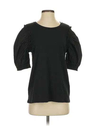 Pre-owned Dkny 3/4 Sleeve Top Black Cold Shoulder Neckline Tops