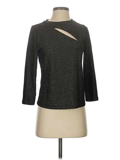 Pre-owned Dkny 3/4 Sleeve Top Black Mock Neckline Tops