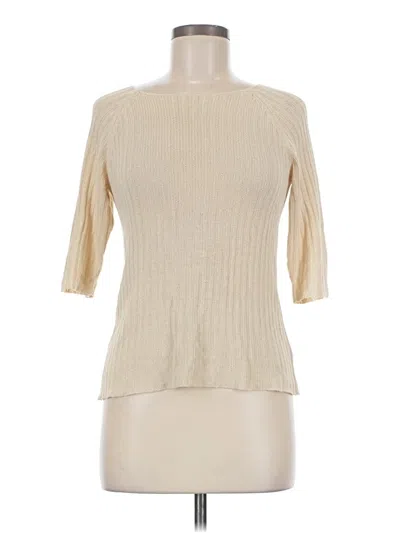 Pre-owned Dkny 3/4 Sleeve Top Ivory Boatneck Tops