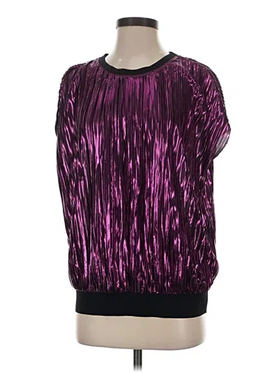 Pre-owned Dkny 3/4 Sleeve Top Purple Crew Neck Tops