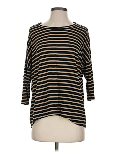Pre-owned Dkny 3/4 Sleeve T-shirt In Black