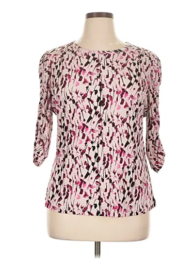 Pre-owned Dkny 3/4 Sleeve T-shirt In Pink