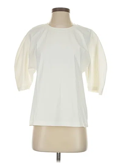 Pre-owned Dkny 3/4 Sleeve T-shirt In White