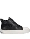 Dkny 35mm Logo-lettering High-top Sneakers In Black