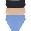 Dkny 3-pack Seamless Litewear Bikinis In Multi