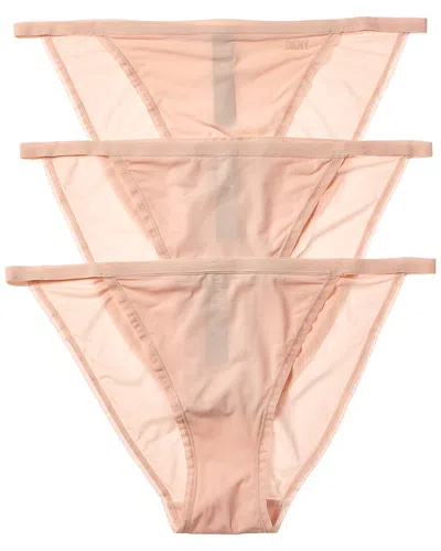 Dkny 3pk Active Comfort String Bikini In Pink