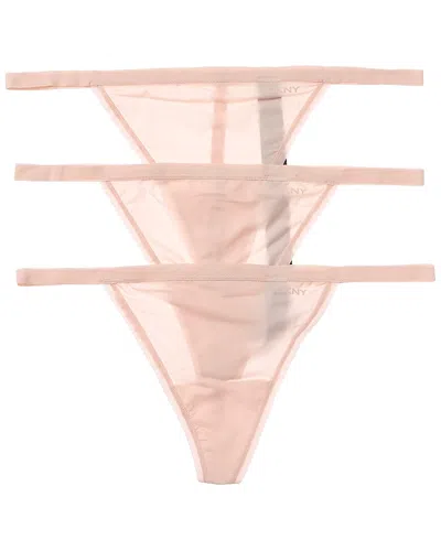 Dkny 3pk Active Comfort String Thong In Pink