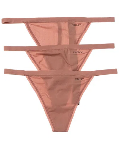 Dkny 3pk Active Comfort String Thong In Pink