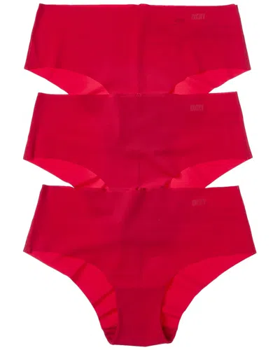 Dkny 3pk Litewear Cut Anywhere Hipster In Red
