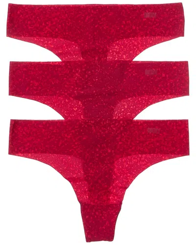 Dkny 3pk Litewear Cut Anywhere Thong In Red