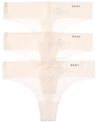 Dkny 3pk Litewear Cut Anywhere Thong In Grey