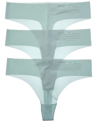 Dkny 3pk Litewear Cut Anywhere Thong In Blue