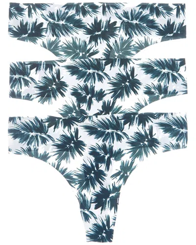 Dkny 3pk Litewear Cut Anywhere Thong In Blue