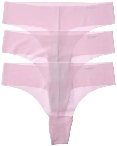 Dkny 3pk Litewear Cut Anywhere Thong In Purple