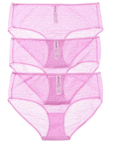 Dkny 3pk Modern Lace Hipster In Pink
