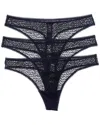 Dkny 3pk Modern Lace Thong In Blue
