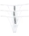 Dkny 3pk Monogram Mesh Thong In White