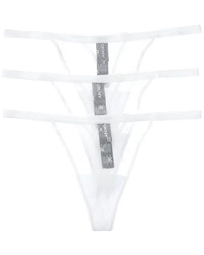 DKNY 3PK MONOGRAM MESH THONG