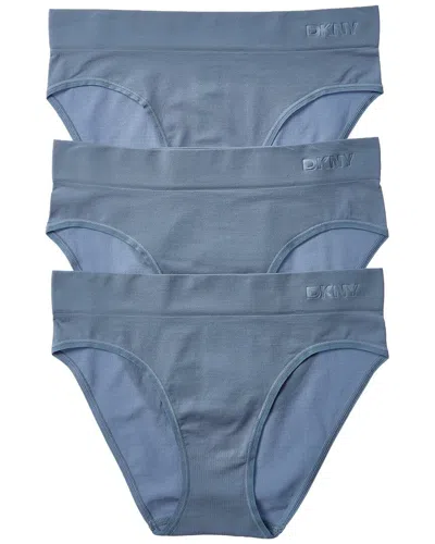 Dkny 3pk Seamless Litewear Bikini In Blue