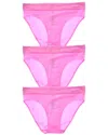 Dkny 3pk Seamless Litewear Hi-cut Bikini In Pink