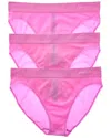 Dkny 3pk Seamless Litewear Hi-cut Bikini In Pink