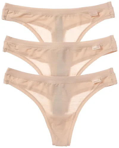 Dkny 3pk Thong In Neutral