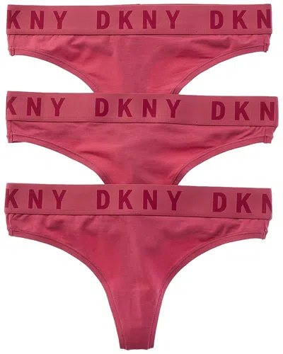 Dkny 3pk Thong In Brown