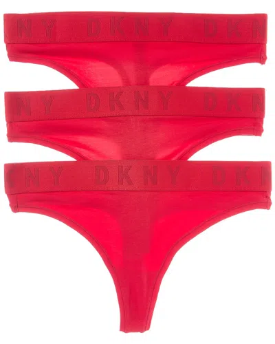 Dkny 3pk Thong In Red
