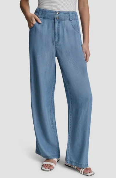 Dkny 5-pocket Wide Leg Pants In Blue